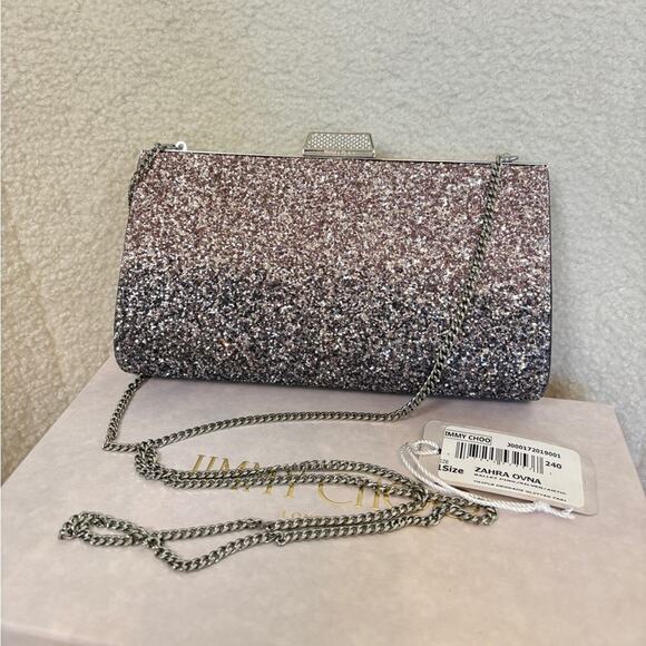 Jimmy Choo Zahra clutch bag with chain - Picture 2 of 8